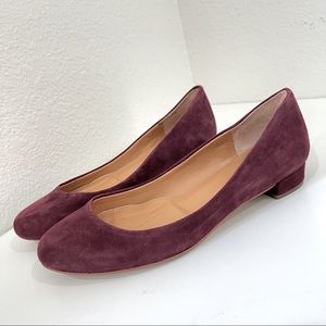 J. CREW Marlon Suede Purple Velvet Low Heels Size 6.5